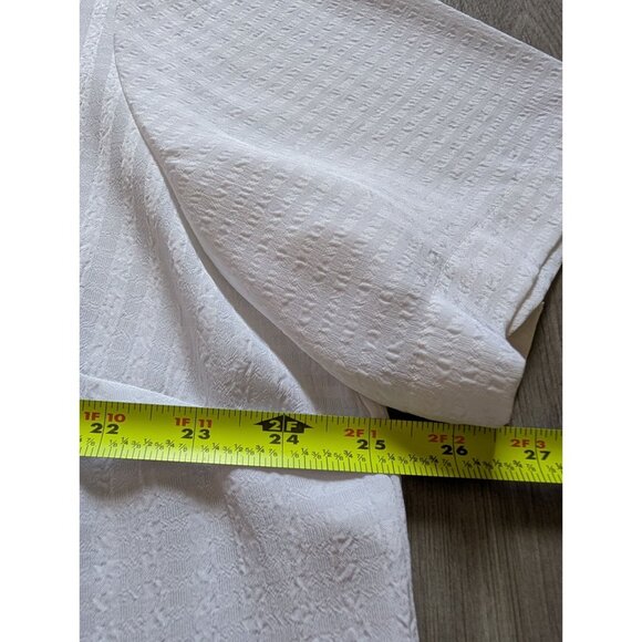 Vtg Apparenza Womens White Textured Shirt 2X Short Sleeve Collar Lightweight NWT - Picture 8 of 8